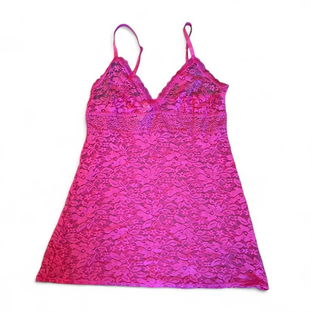 Gilligan & O'Malley Vibrant Pink Lace Chemise